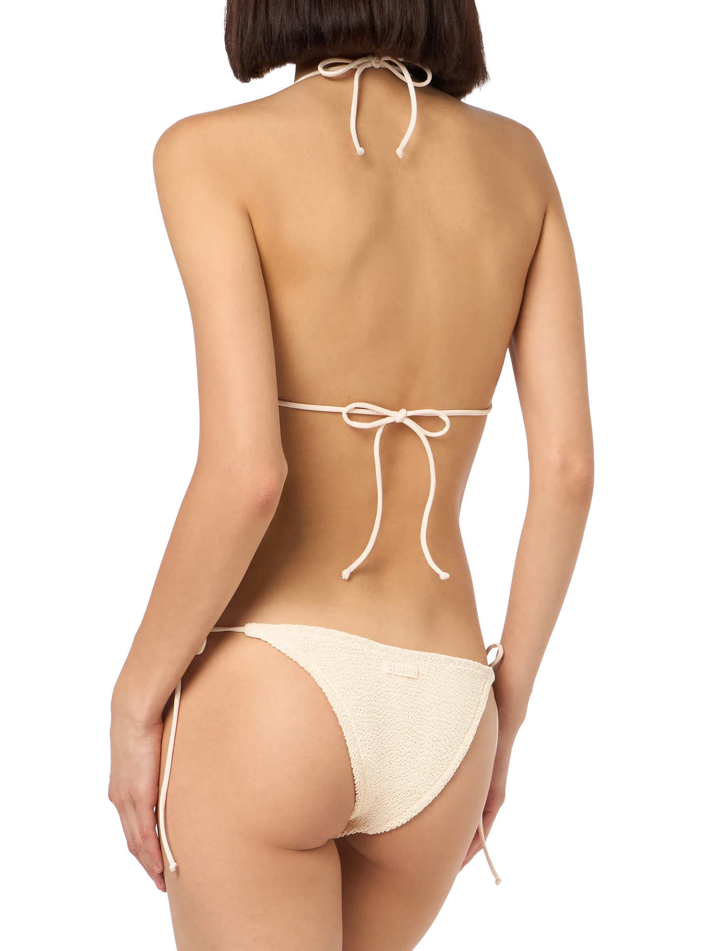 Woman beige classic crinkle swim briefs Marielle