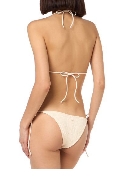 Woman beige classic crinkle swim briefs Marielle