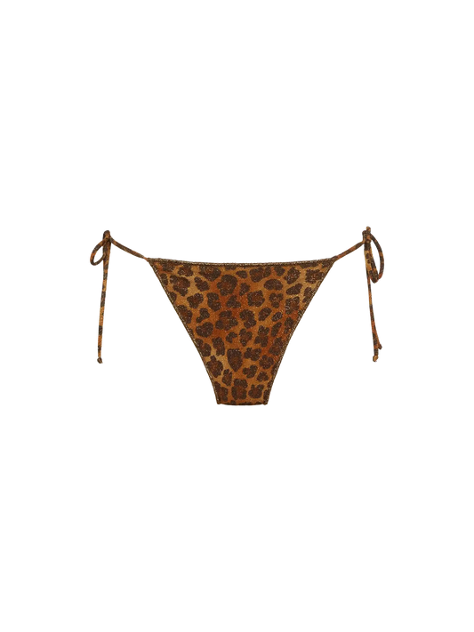 Marielle lurex classic swim briefs with animalier print