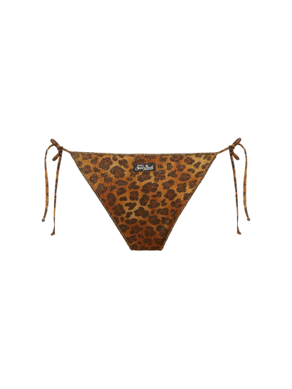 Marielle lurex classic swim briefs with animalier print