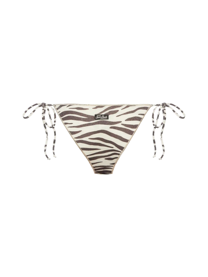 Marielle lurex classic  swim briefs with zebra print