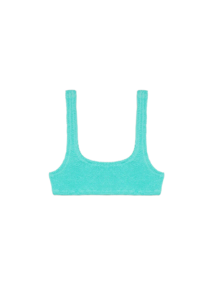 Naima water green crinkle classic bralette top