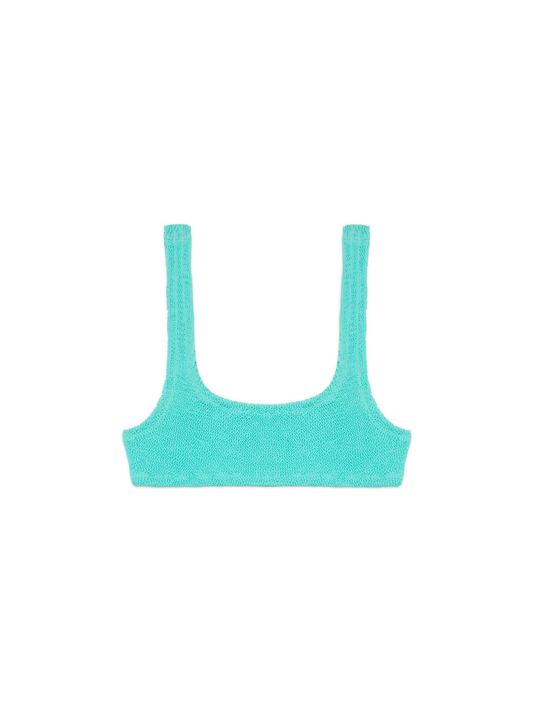Naima water green crinkle classic bralette top