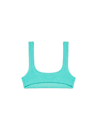 Naima water green crinkle classic bralette top
