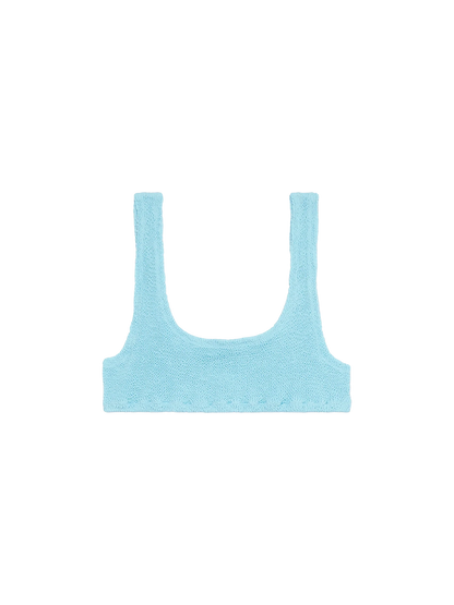 Woman light blue classic crinkle bralette Naima