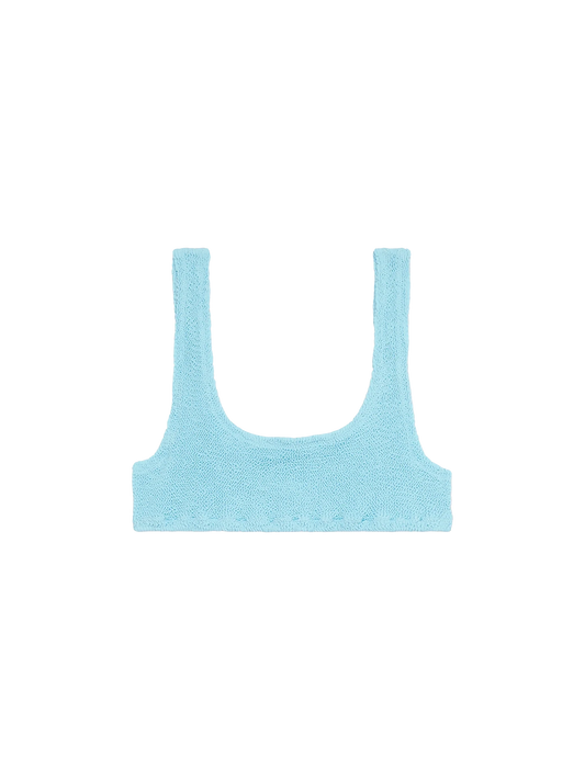 Woman light blue classic crinkle bralette Naima