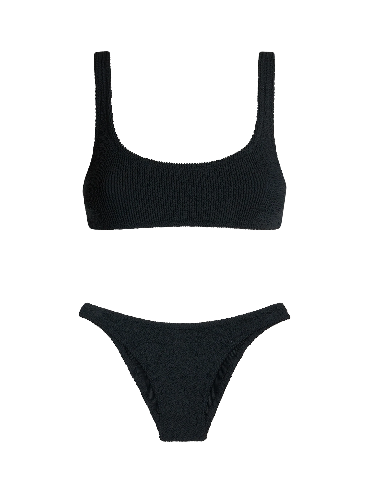 Woman black classic crinkle bralette bikini Naima Elise