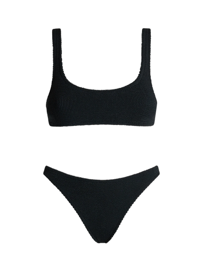 Woman black classic crinkle bralette bikini Naima Naomi