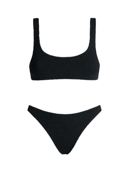 Woman black classic crinkle bralette bikini Naima Naomi