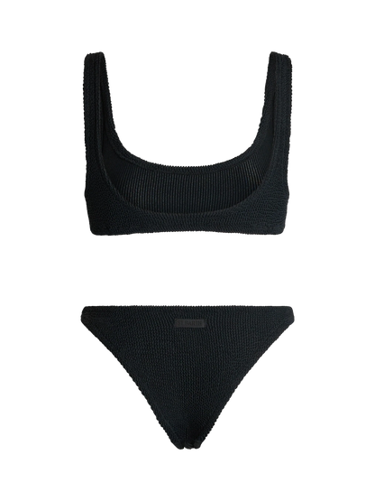 Woman black classic crinkle bralette bikini Naima Naomi