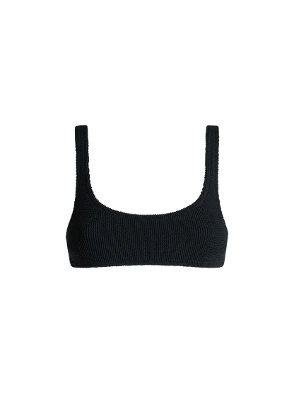 Woman black classic crinkle bralette Naima