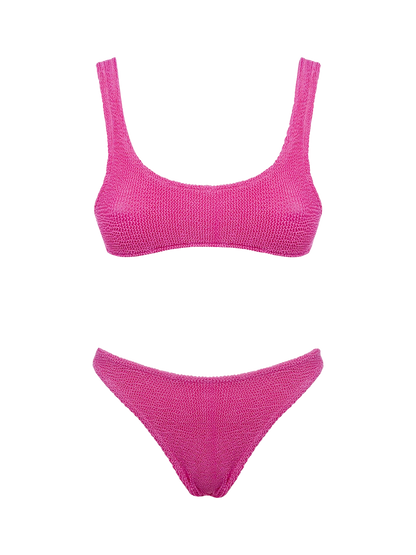 Woman pink classic crinkle bikini Naima Elise
