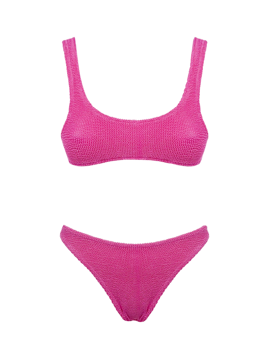 Woman pink classic crinkle bikini Naima Elise