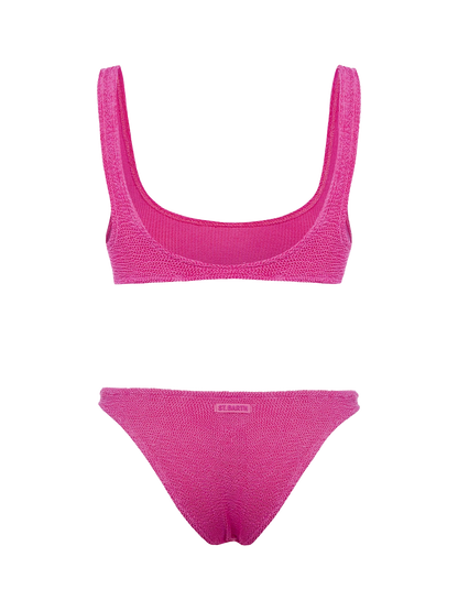 Woman pink classic crinkle bikini Naima Elise