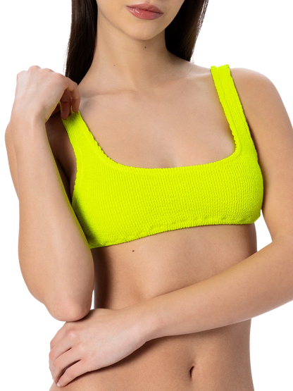 Woman fluo yellow classic crinkle bralette Naima