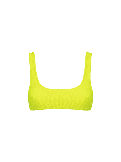 Woman fluo yellow classic crinkle bralette Naima
