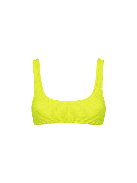 Woman fluo yellow classic crinkle bralette Naima