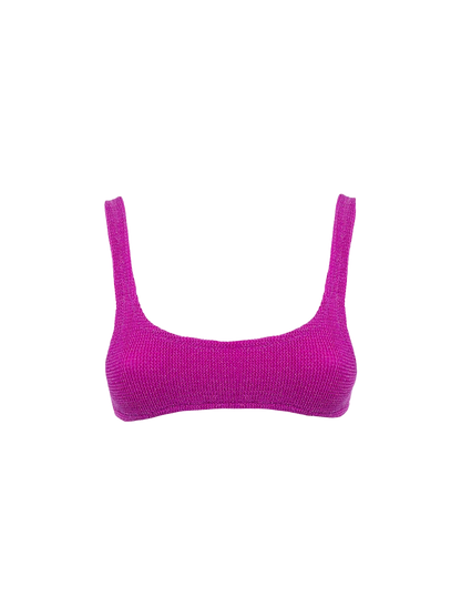 Woman fuchsia lurex classic crinkle bralette Naima