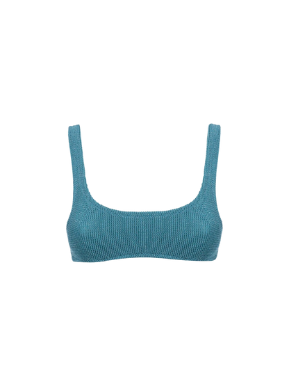 Woman teal classic lurex crinkle bralette Naima