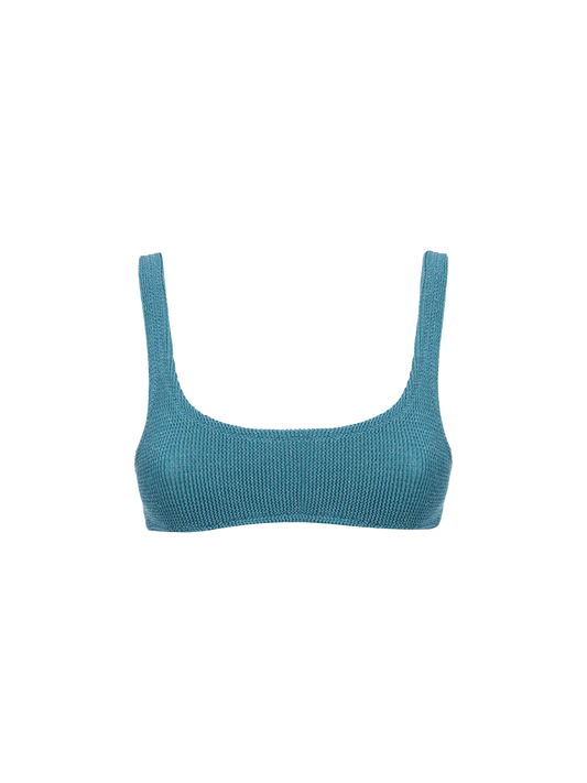 Woman teal classic lurex crinkle bralette Naima