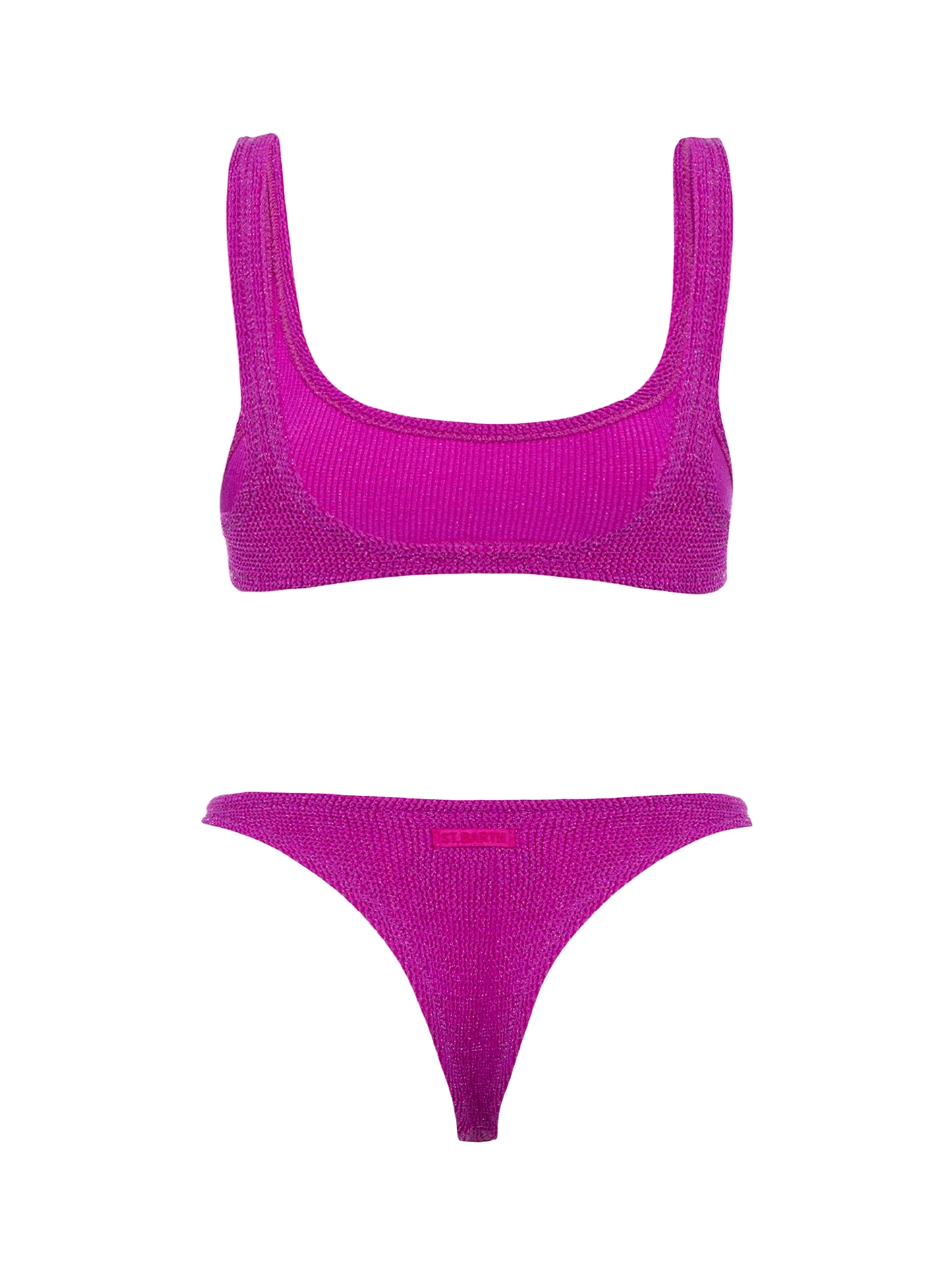 Woman fuchsia lurex classic crinkle bralette bikini Naima Naomi