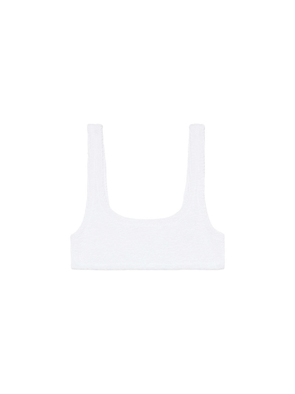 Naima white crinkle classic bralette top