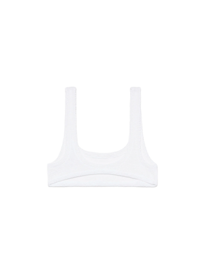 Naima white crinkle classic bralette top