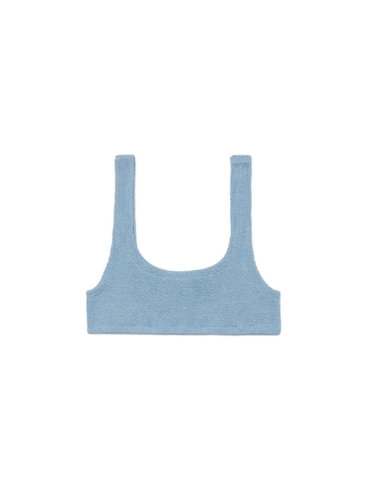 Naima avio blue lurex crinkle classic bralette top