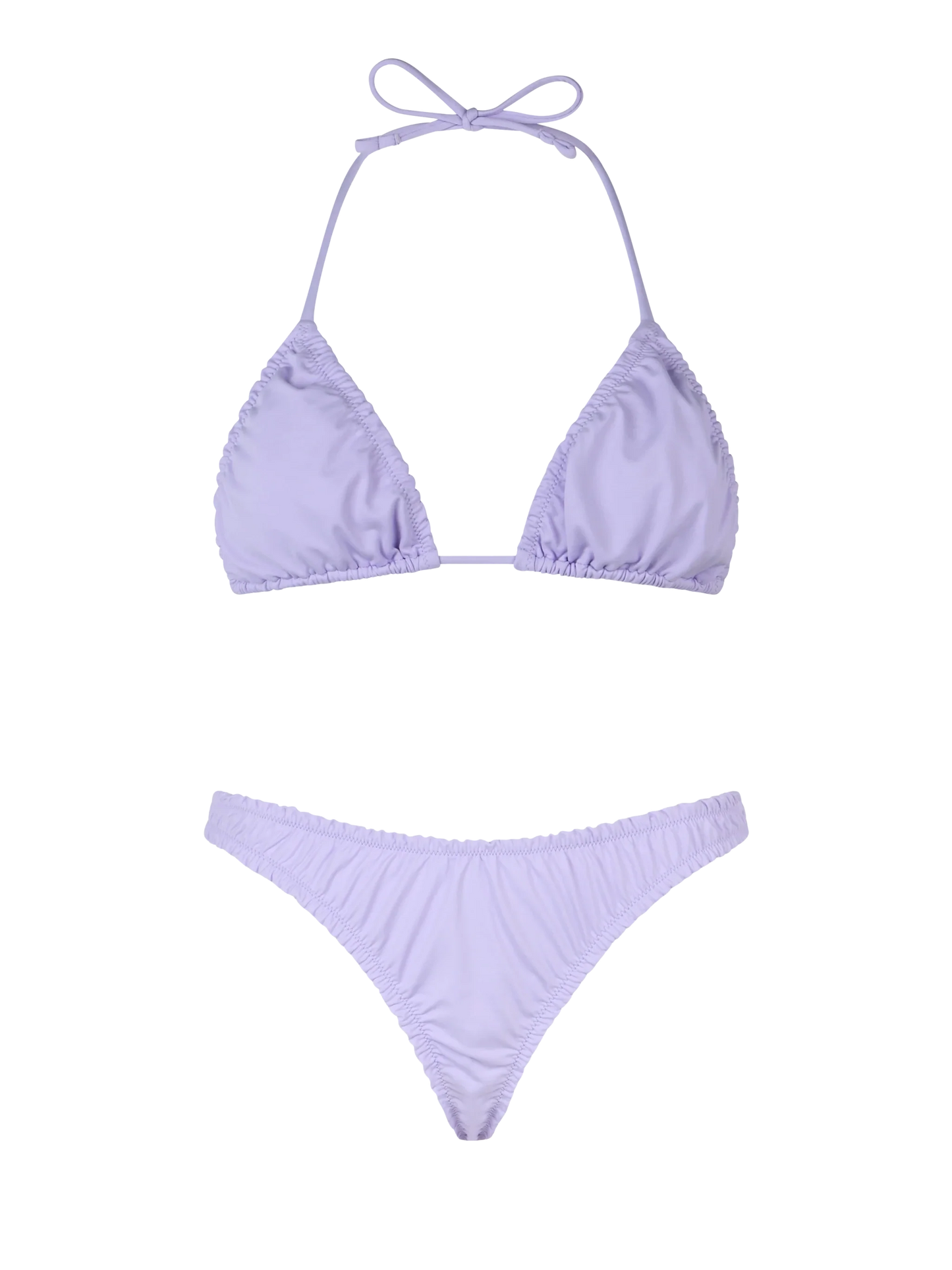 Woman ruffled lilac triangle bikini Nilly Nalu