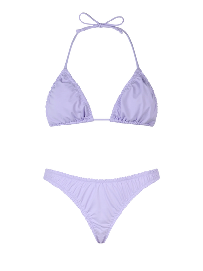 Woman ruffled lilac triangle bikini Nilly Nalu
