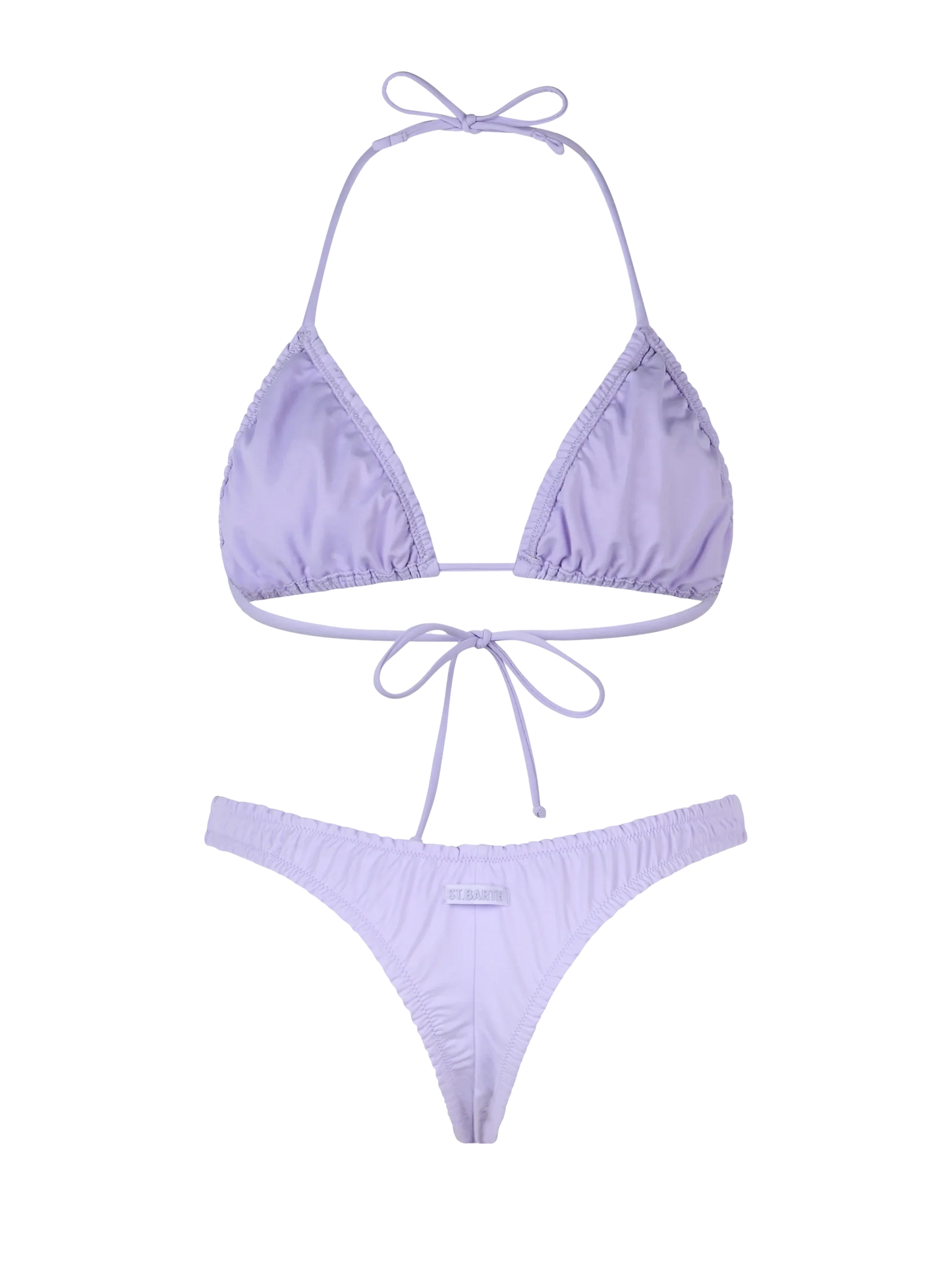 Woman ruffled lilac triangle bikini Nilly Nalu