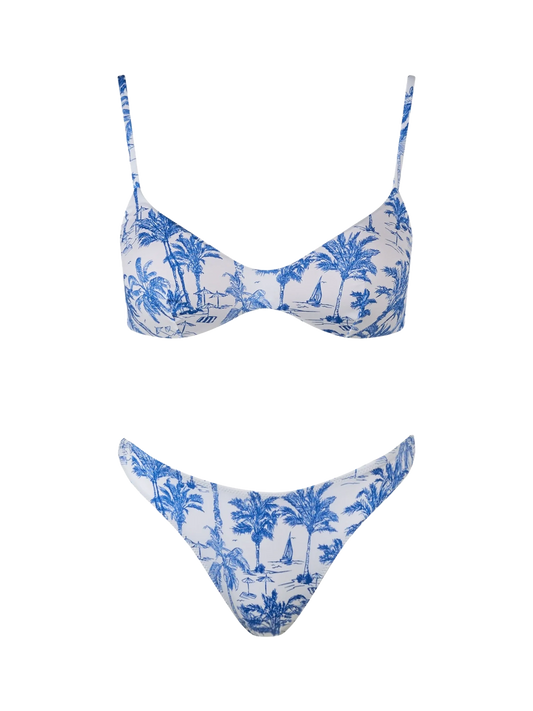 Woman Toile de Jouy scoop bralette bikini May Naomi