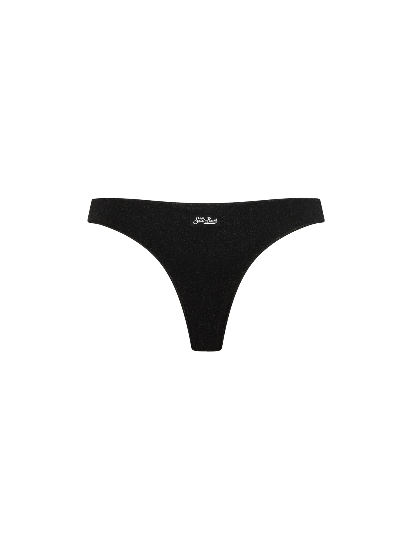 Woman black lurex cheeky swim briefs Naomi