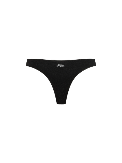 Woman black lurex cheeky swim briefs Naomi