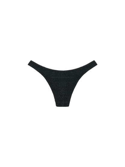 Naomi black lurex crinkle cheeky swim briefs