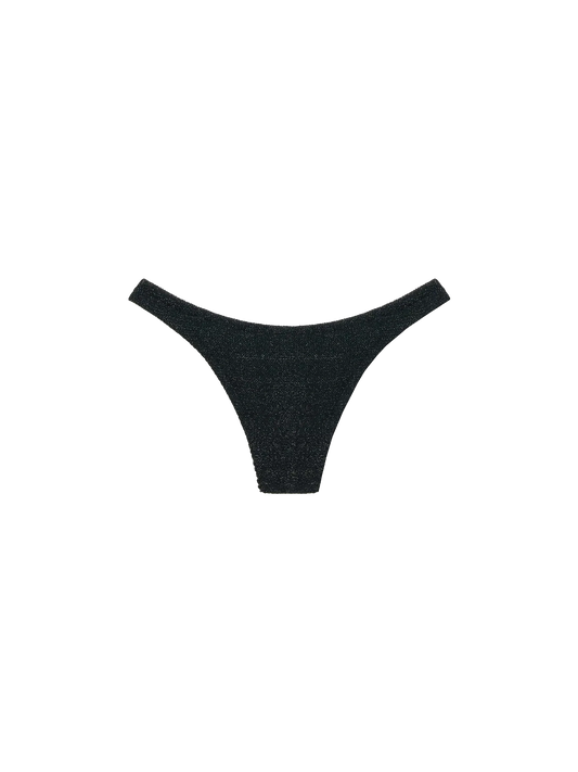 Naomi black lurex crinkle cheeky swim briefs