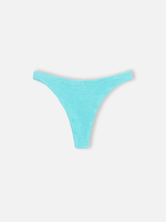 Woman water green crinkle cheeky swim briefs Naomi