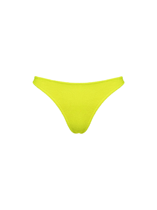 Woman fluo yellow crinkle cheeky swim briefs Naomi