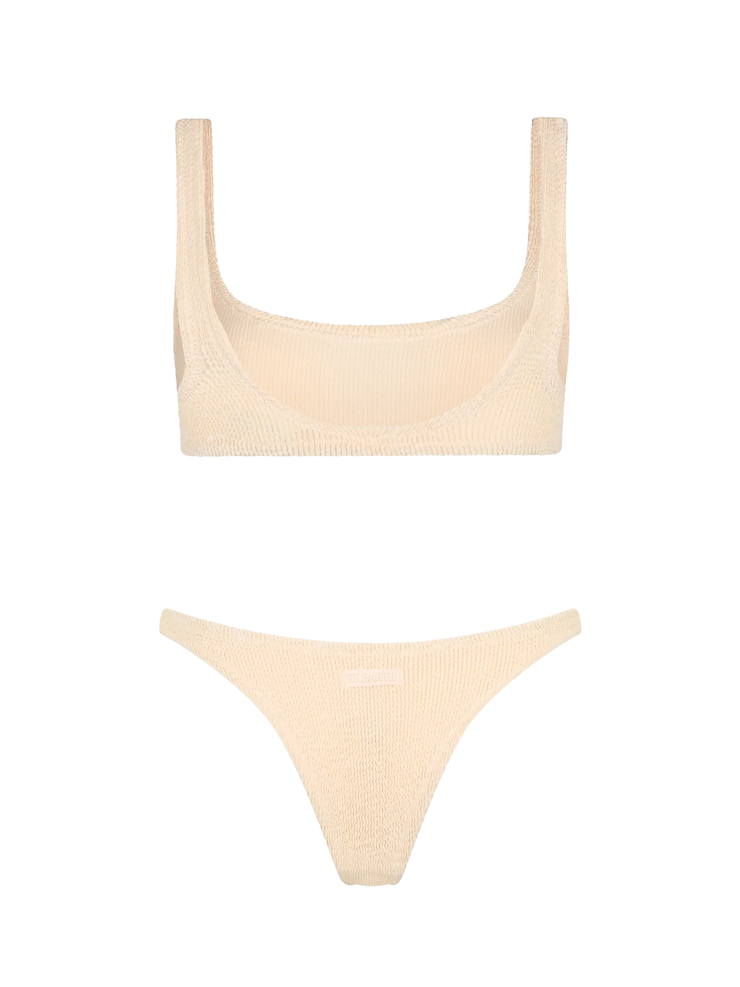 Woman beige classic crinkle bralette bikini Naima Naomi