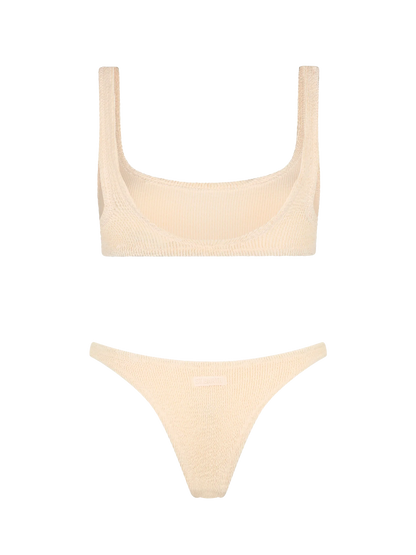 Woman beige classic crinkle bralette bikini Naima Naomi