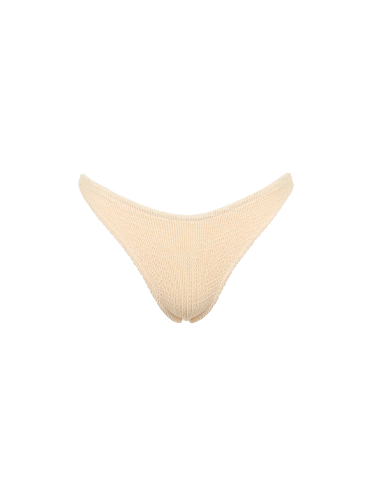Woman beige crinkle cheeky swim briefs Naomi