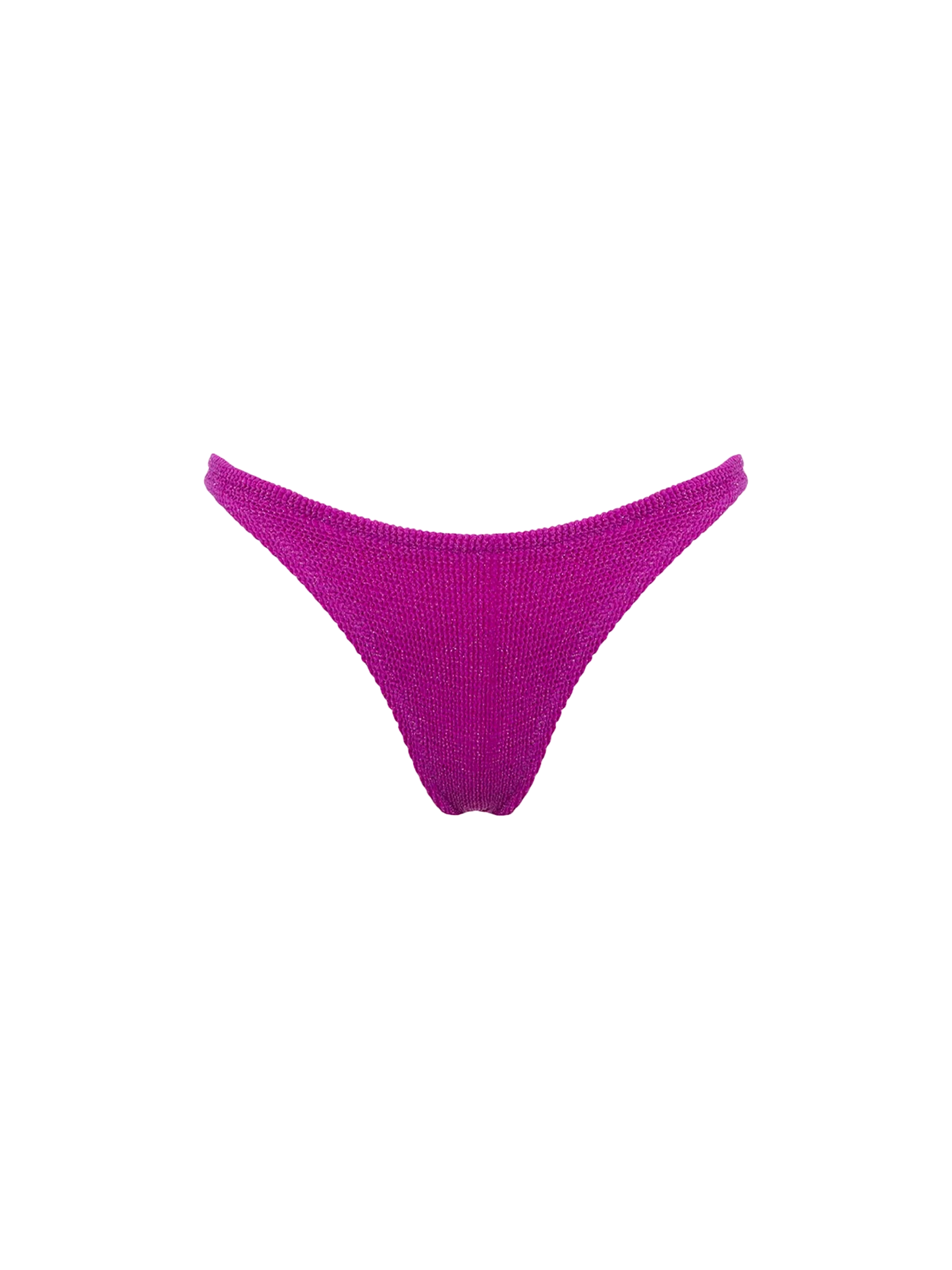 Woman fuchsia lurex crinkle cheeky swim briefs Naomi