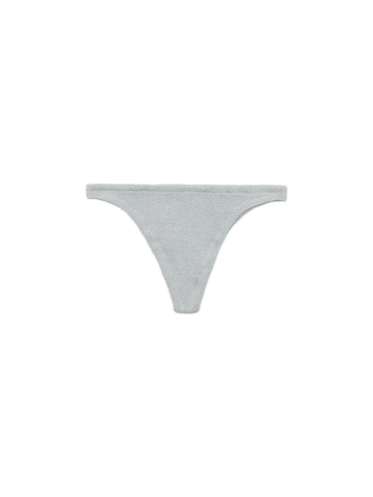 Naomi silver lurex crinkle cheeky swim briefs