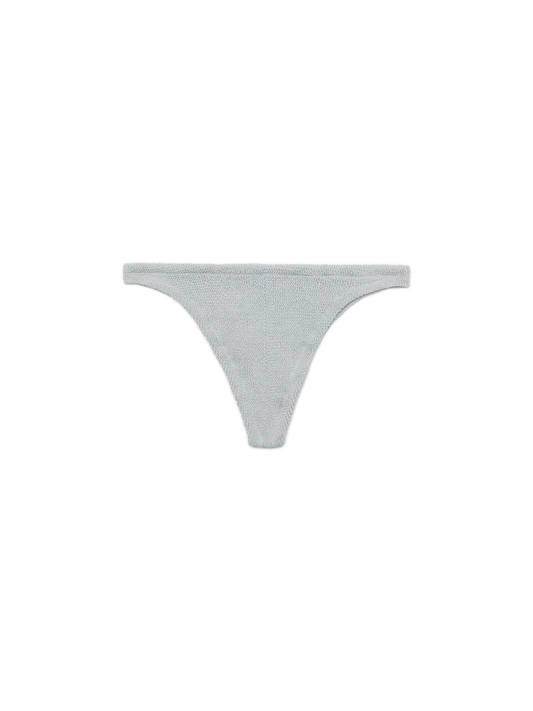 Naomi silver lurex crinkle cheeky swim briefs