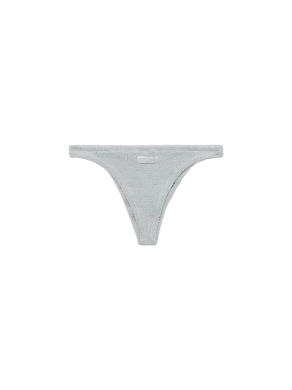 Naomi silver lurex crinkle cheeky swim briefs