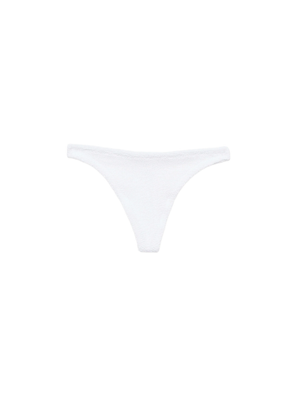 Naomi white crinkle cheeky swim briefs