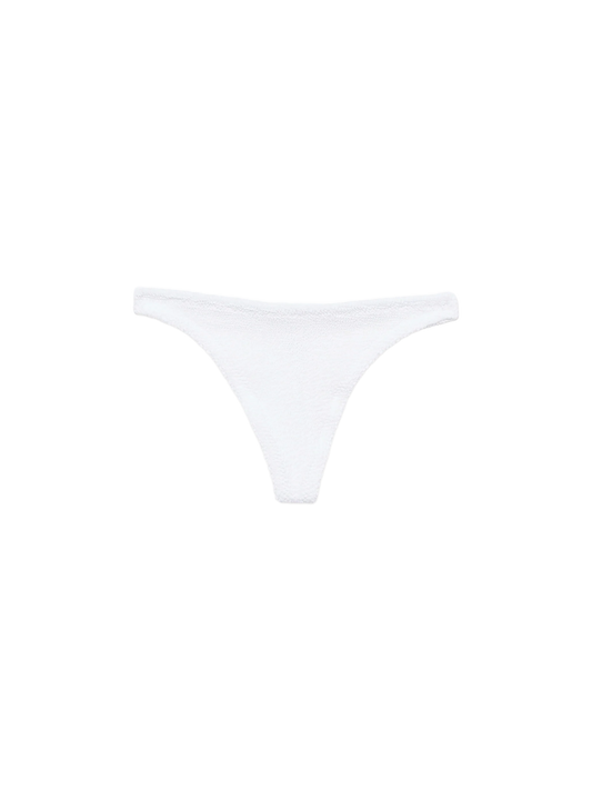 Naomi white crinkle cheeky swim briefs