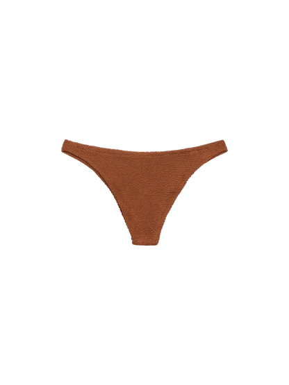 Naomi camel brown crinkle cheeky swim briefs