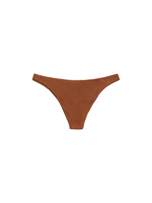 Naomi camel brown crinkle cheeky swim briefs