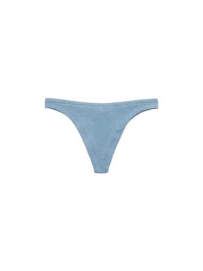 Naomi avio blue lurex crinkle cheeky swim briefs